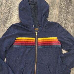 Aviator Nation Kids Blue Jacket with Rainbow Stripes